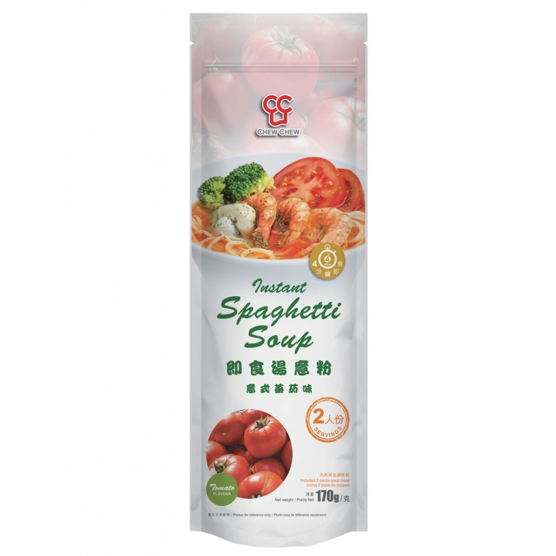 Instant spaghetti soup (tomato)